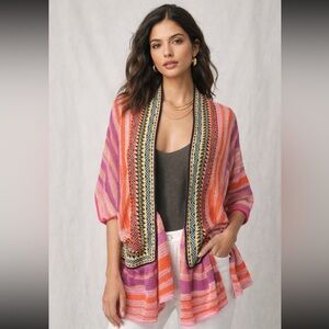 Cecilia Prado Boho Knit Open Front Cardigan | Anthropologie Style | Brazil | S/M
